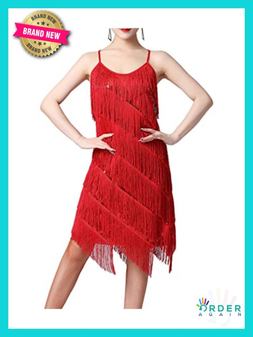 Sequin Fringe Flapper Dress Sleeveless V-Neck Mini Gatsby 1920s
